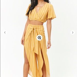 Forever 21 yellow top and pants set